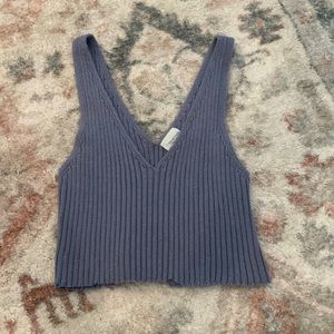 Full Tilt blue knitted crop top size small